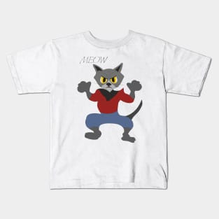 Meow_Funny Cat Kids T-Shirt